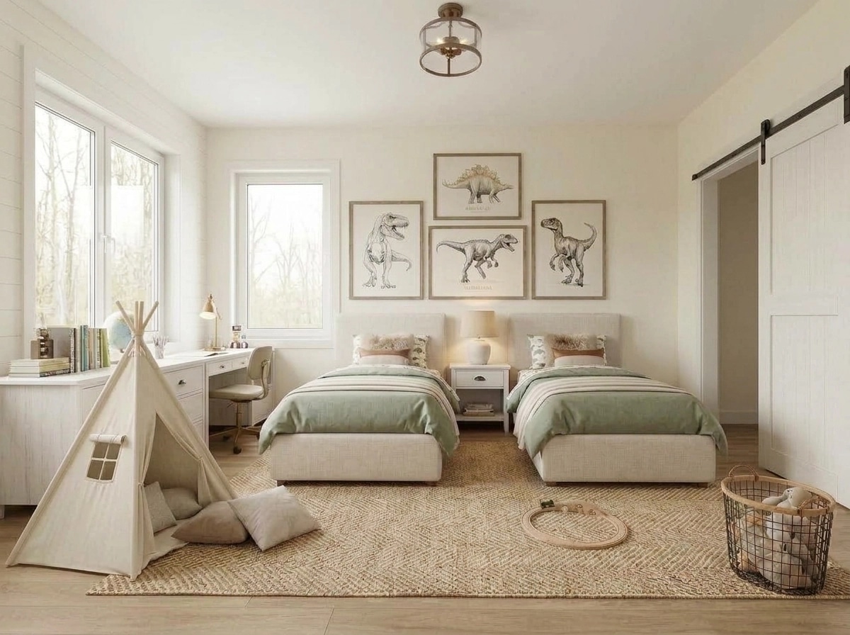 Interior design in Modern Farmhouse style — Kids Room by GenRoom AI