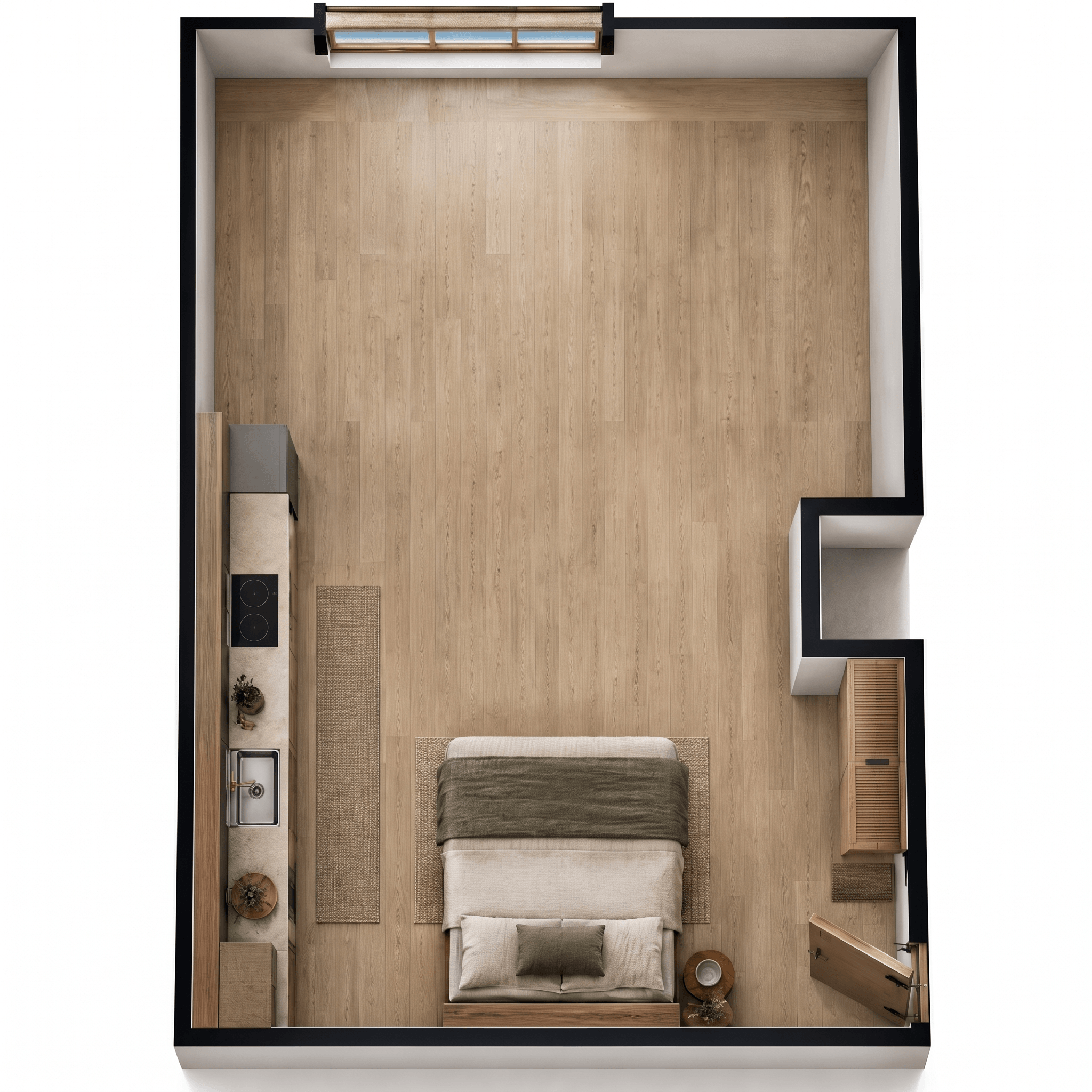 Living Room interior in Japandi style — photo by GenRoom AI