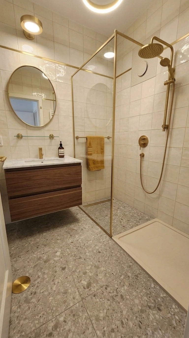 Interior design in Mid-Century Modern style — Bathroom by GenRoom AI