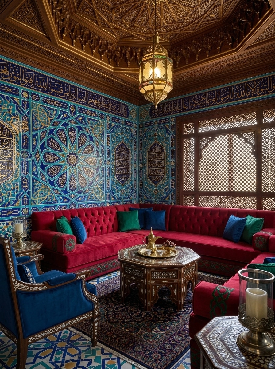 Interior design in Islamic Geometric style — Living Room by GenRoom AI