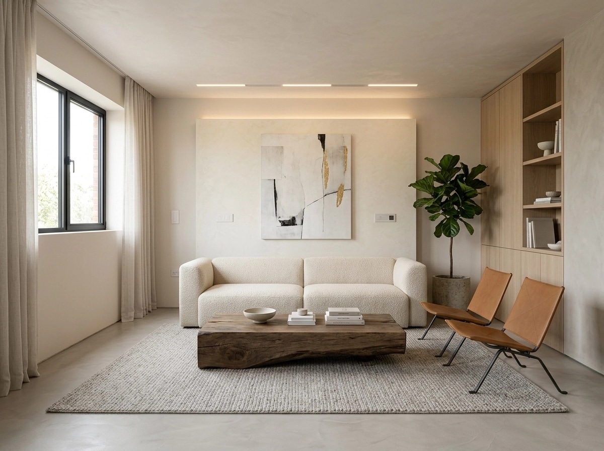 Minimalism Living Room design — interior photo by GenRoom AI