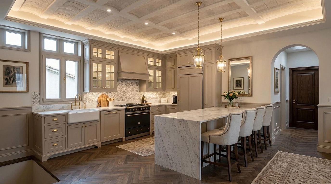 Interior design in Transitional style — Kitchen by GenRoom AI