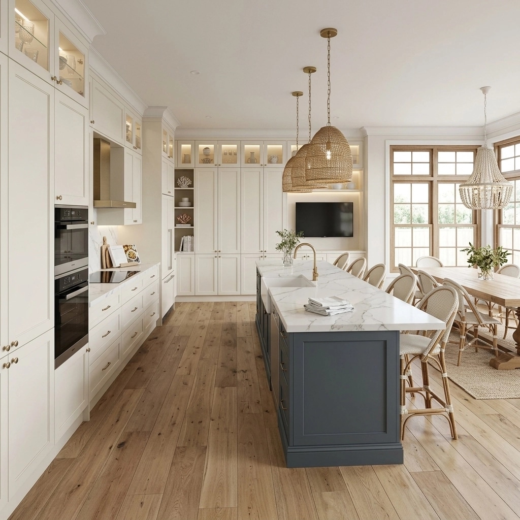 Diseño de interiores en estilo Coastal / Hamptons — Cocina por GenRoom AI