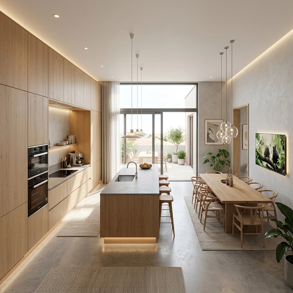 Kitchen interior in Scandinavian style — photo by GenRoom AI