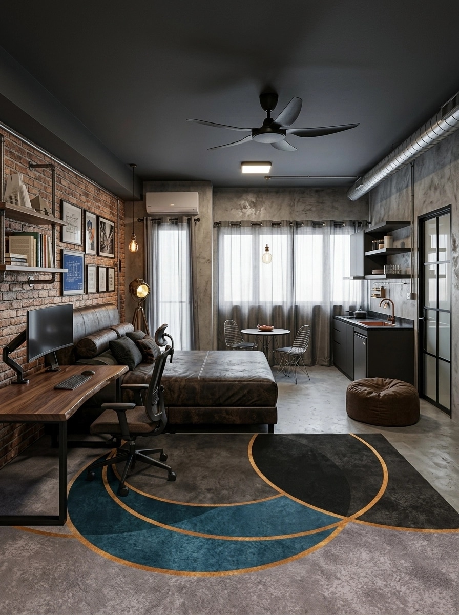 Interior design in Loft / Industrial style — studio by GenRoom AI