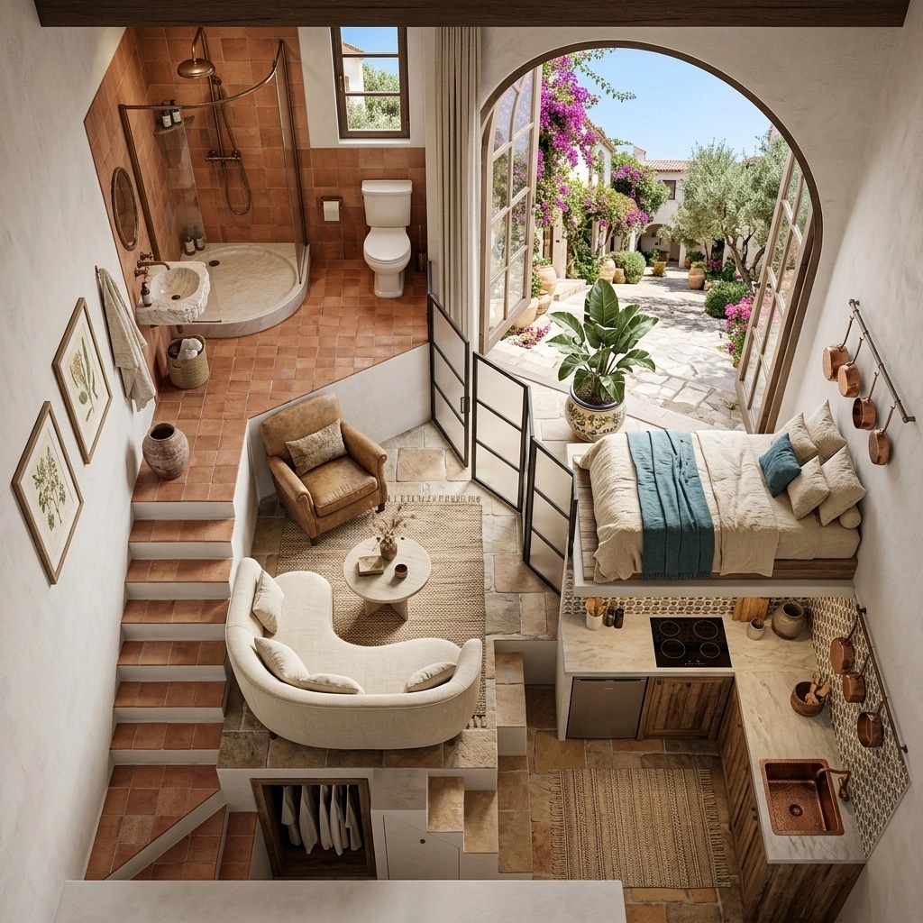 Interior design in Mediterranean style — studio by GenRoom AI