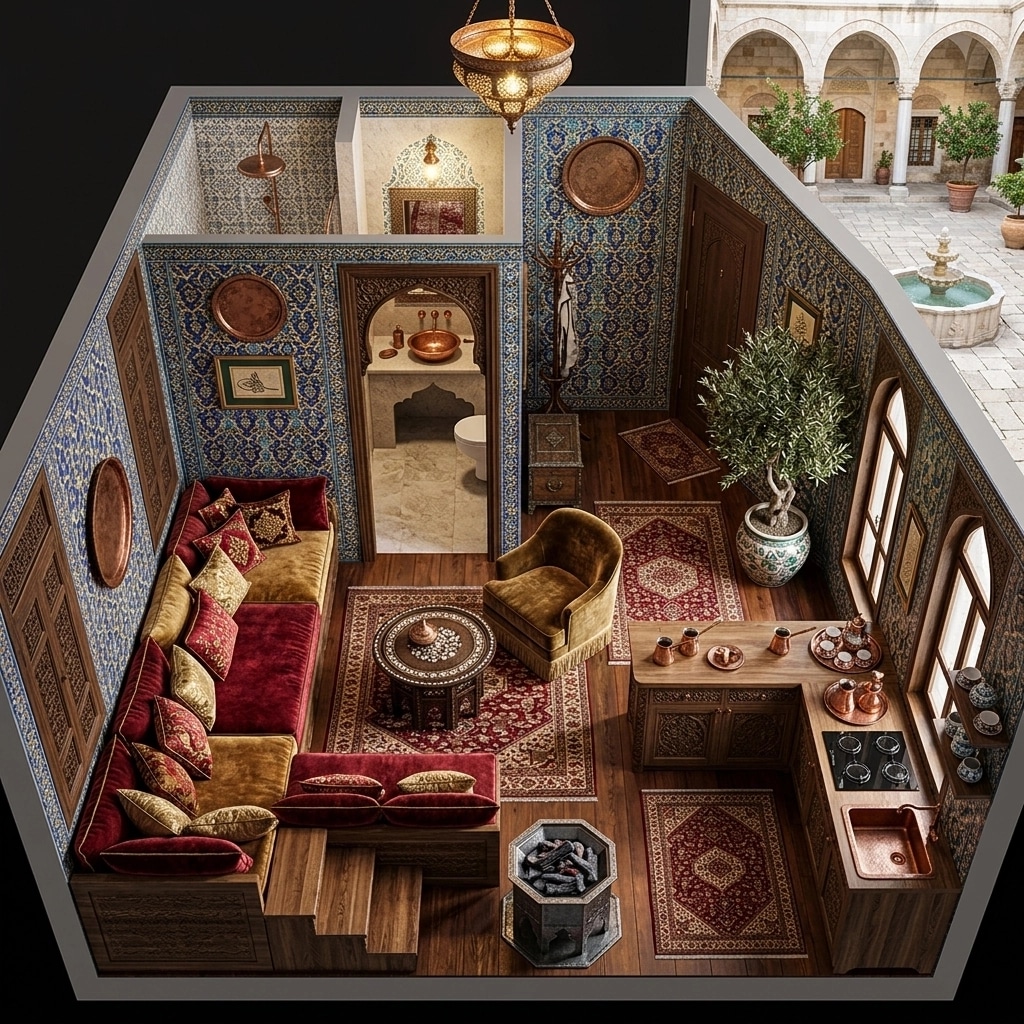 Interior design in Ottoman style — studio by GenRoom AI