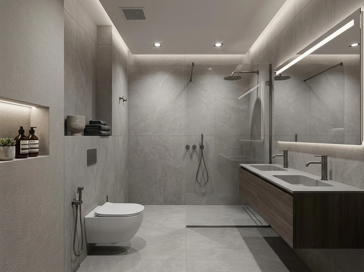 Contemporary Bathroom design — interior photo by GenRoom AI