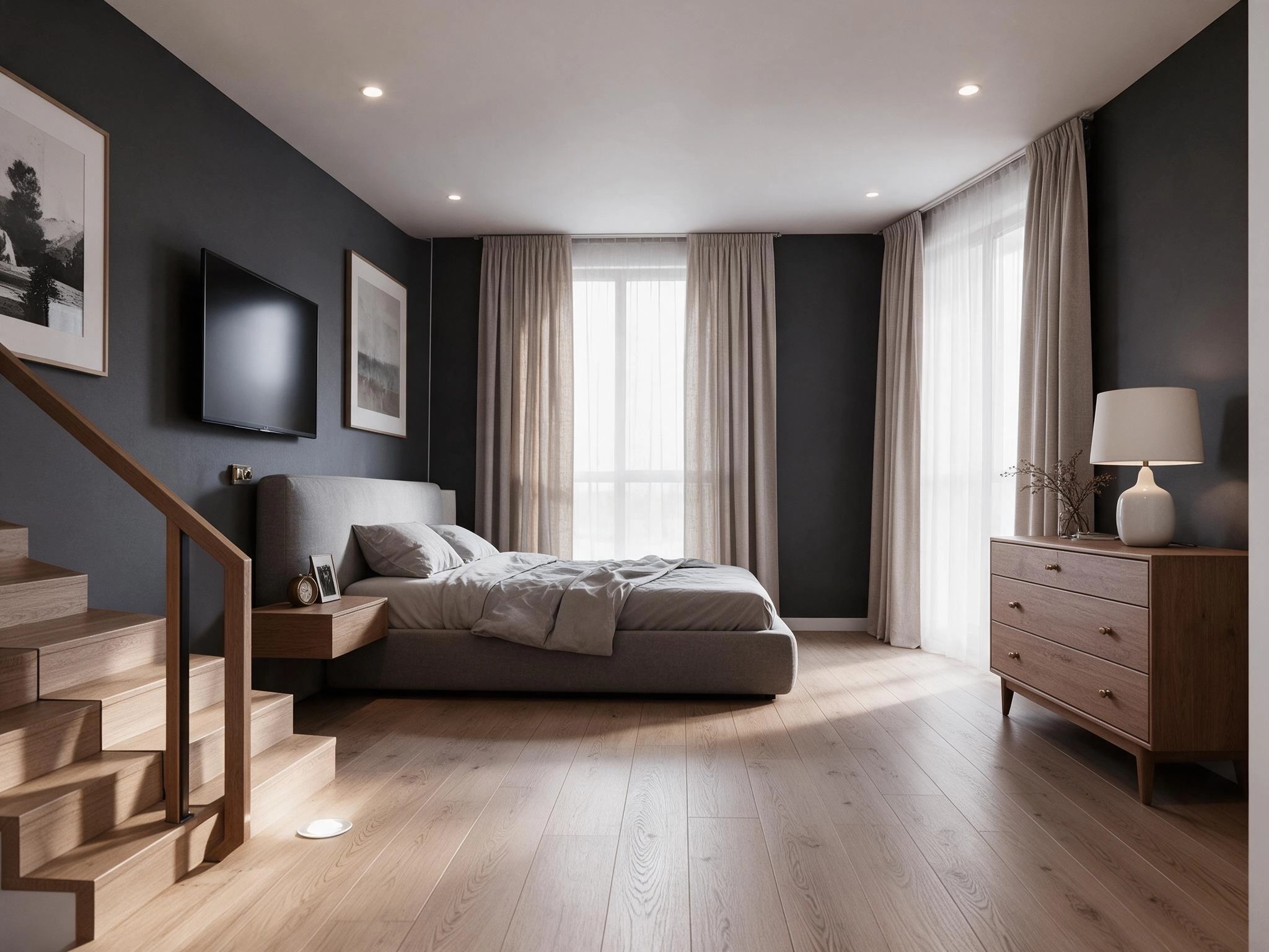 Contemporary Bedroom design — interior photo by GenRoom AI