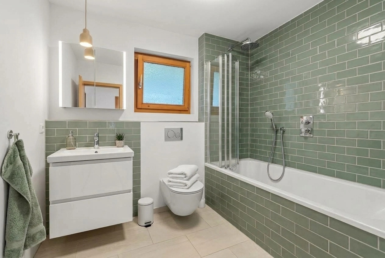 Bathroom interior in Scandinavian style — photo by GenRoom AI