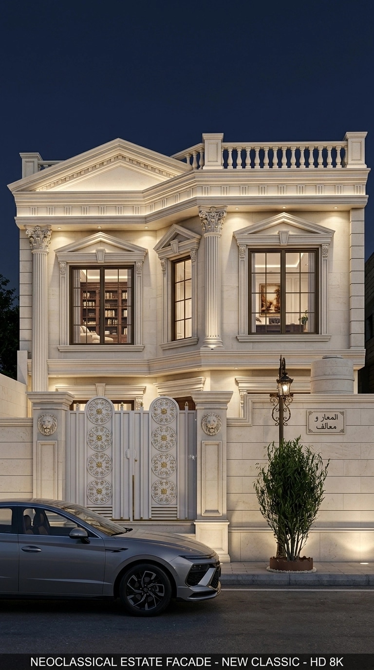 Neoclassic Facade Facade design — facade photo by GenRoom AI