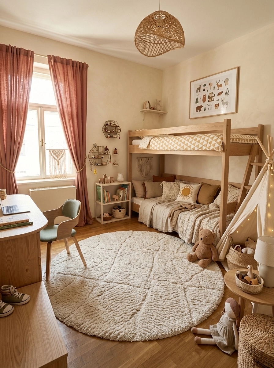Bohemian Chambre d'Enfant design — interior photo by GenRoom AI