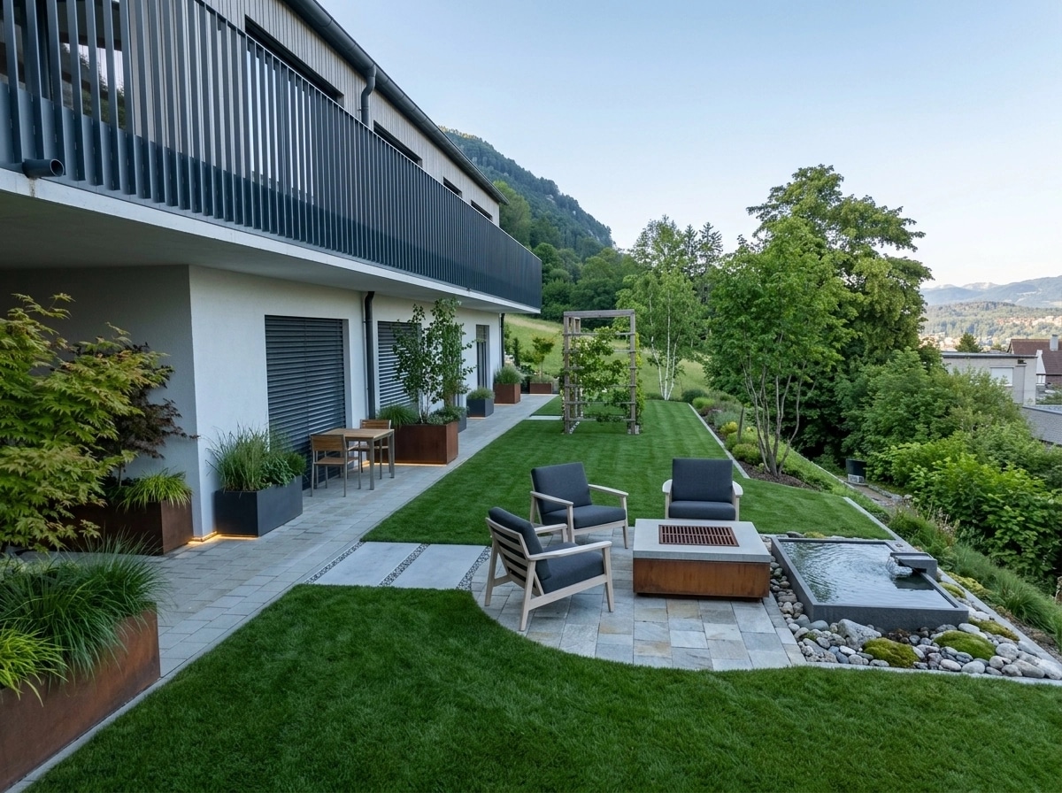Landscape design in Scandinavian Garden style — Yard by GenRoom AI