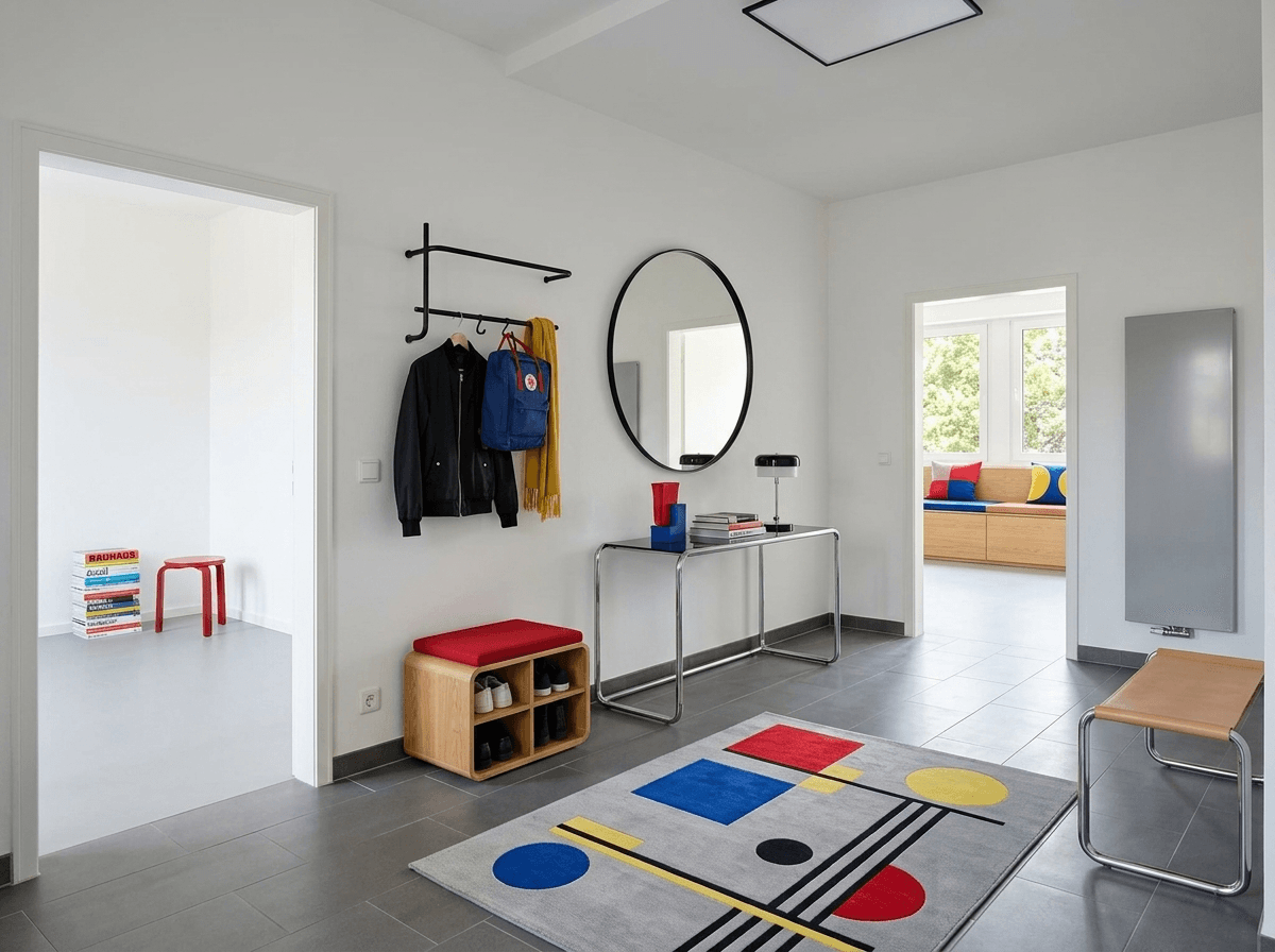 Hallway interior in Bauhaus style — photo by GenRoom AI