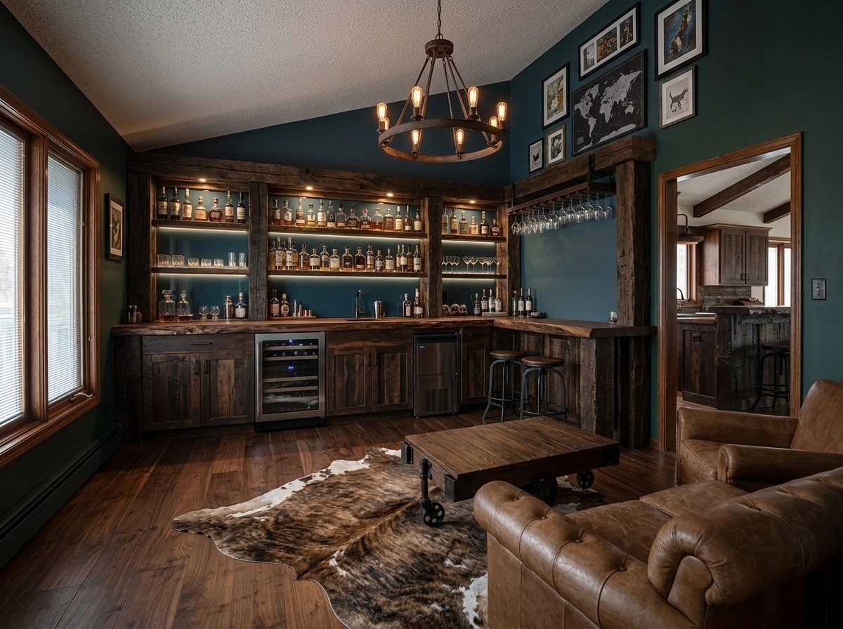 Interior design in Rustic style — bar by GenRoom AI