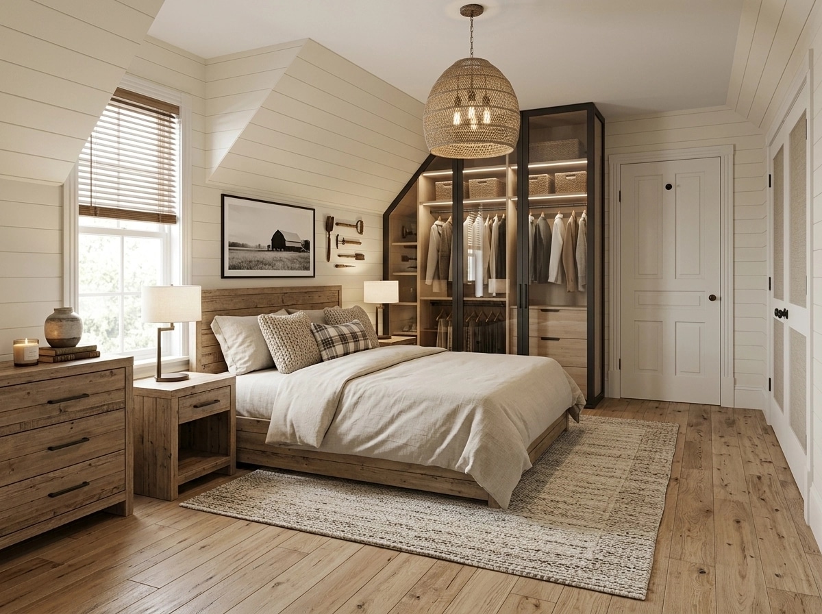 Interior design in Modern Farmhouse style — Bedroom by GenRoom AI