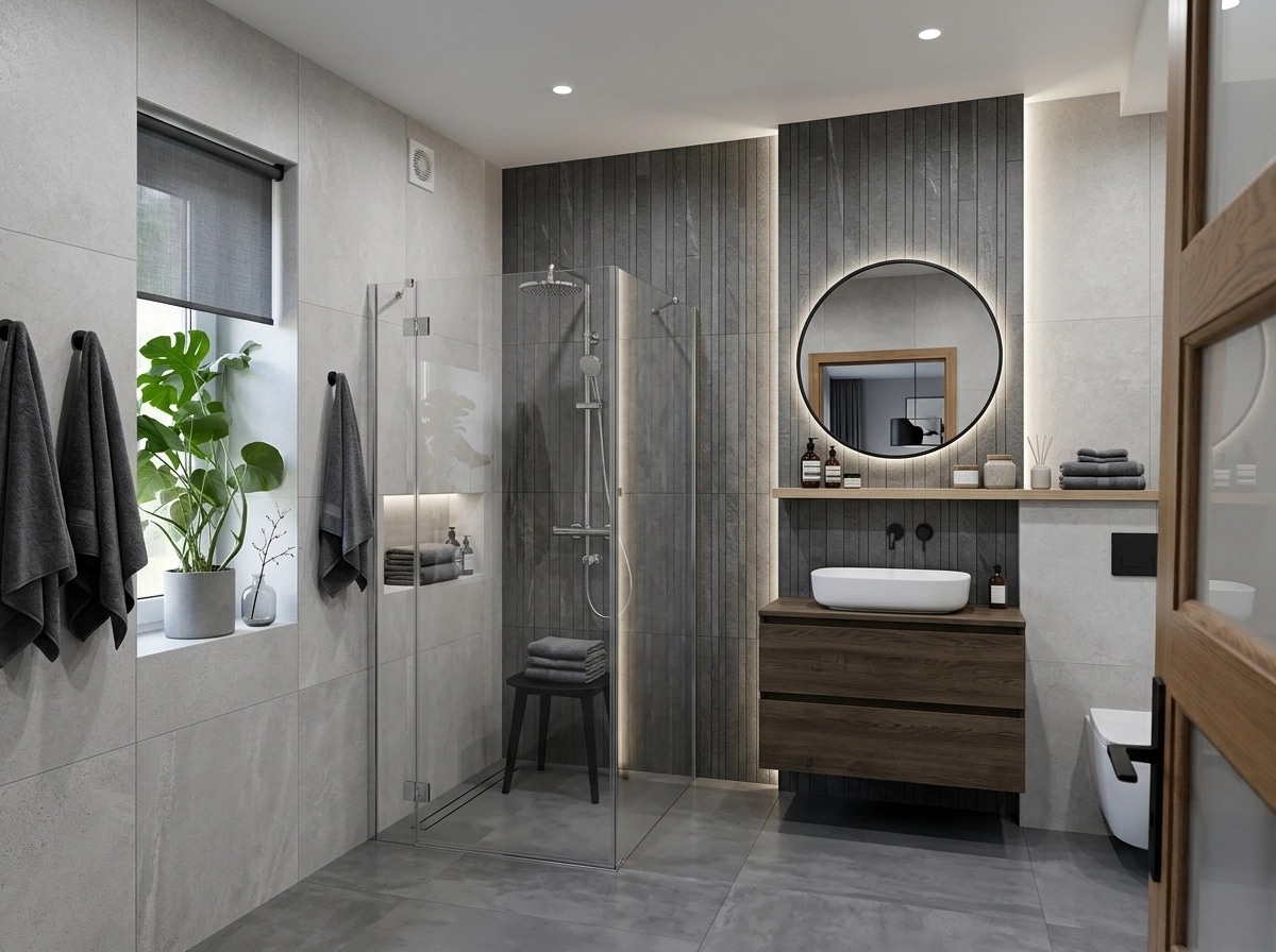 Contemporary Bathroom design — interior photo by GenRoom AI