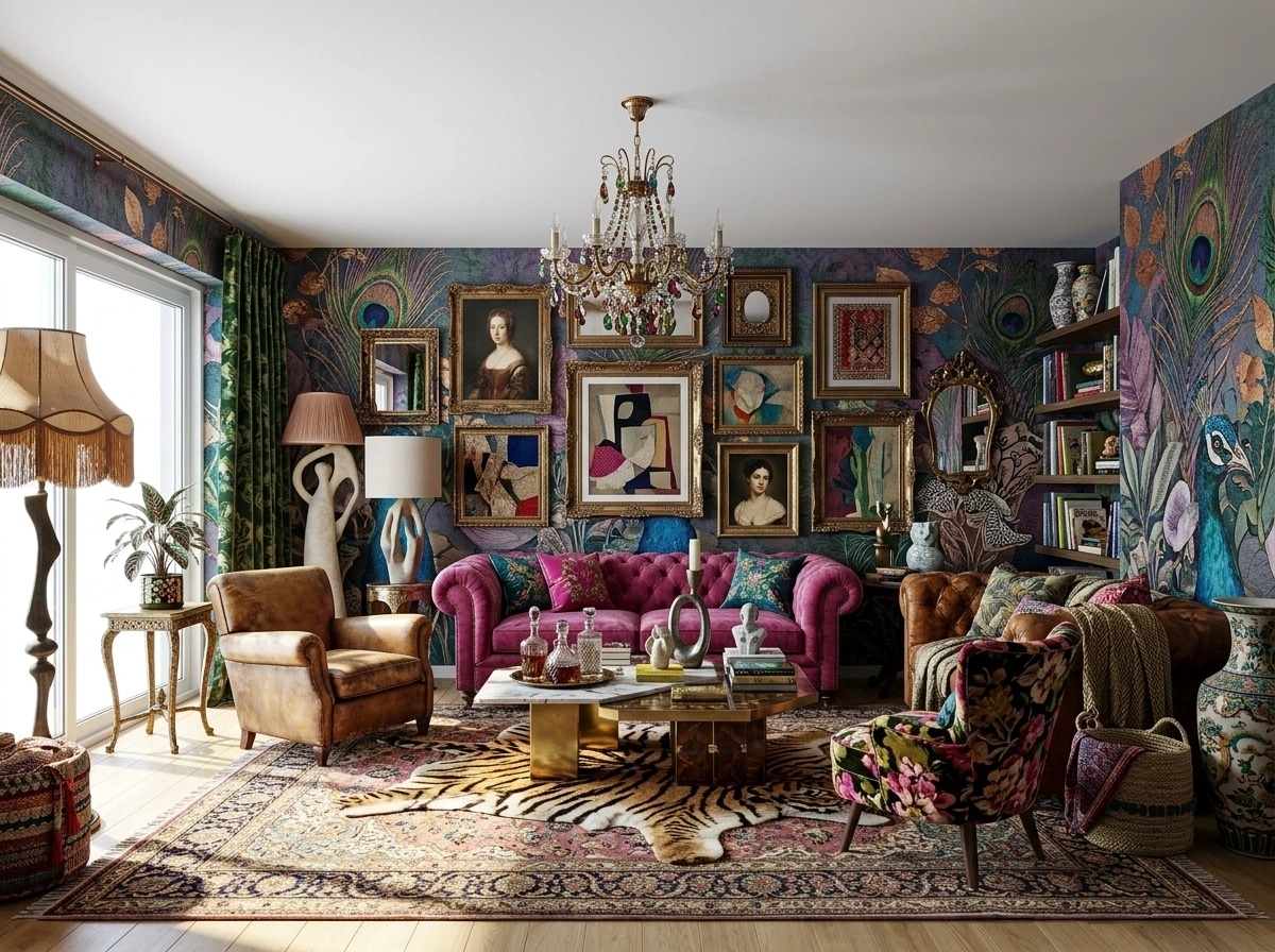 Maximalist Sala de Estar design — interior photo by GenRoom AI