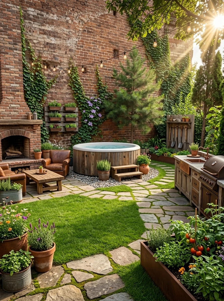 Country Rustic Garden Yard design — yard photo by GenRoom AI