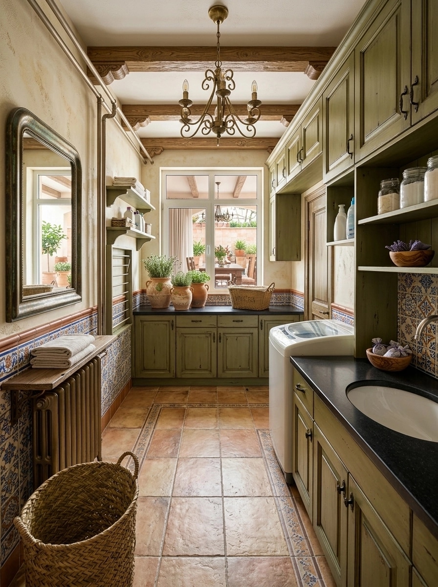 Interior design in Mediterranean style — laundry by GenRoom AI