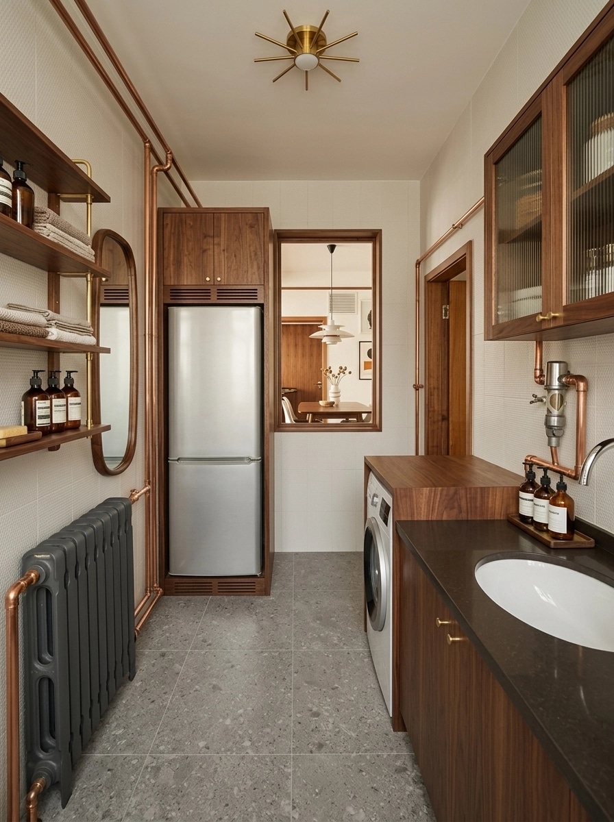 التصميم الداخلي بنمط Mid-Century Modern — laundry من GenRoom AI
