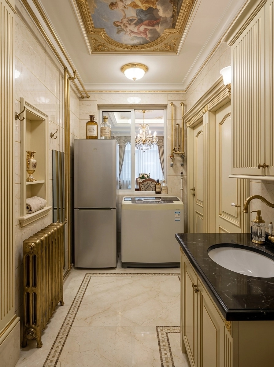 Interior design in Neoclassic style — laundry by GenRoom AI