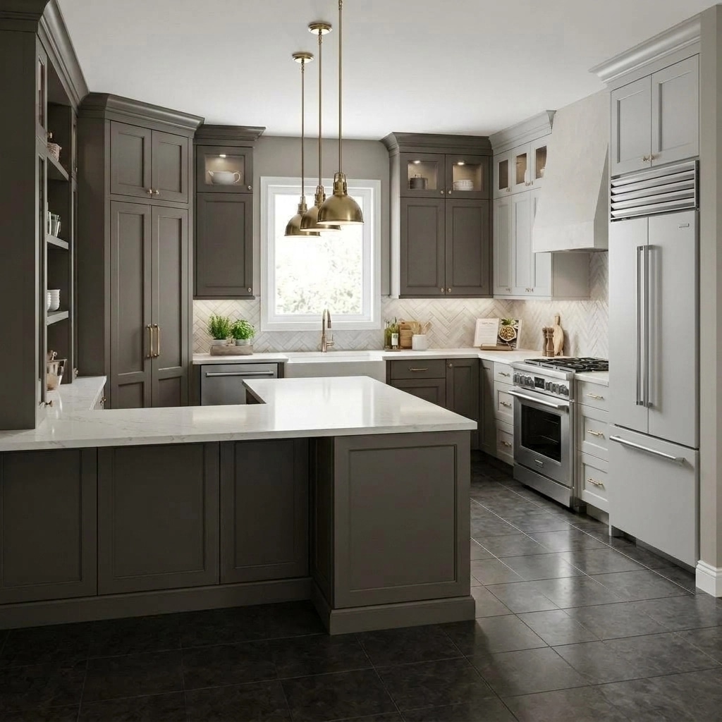 Kitchen interior in Transitional style — photo by GenRoom AI