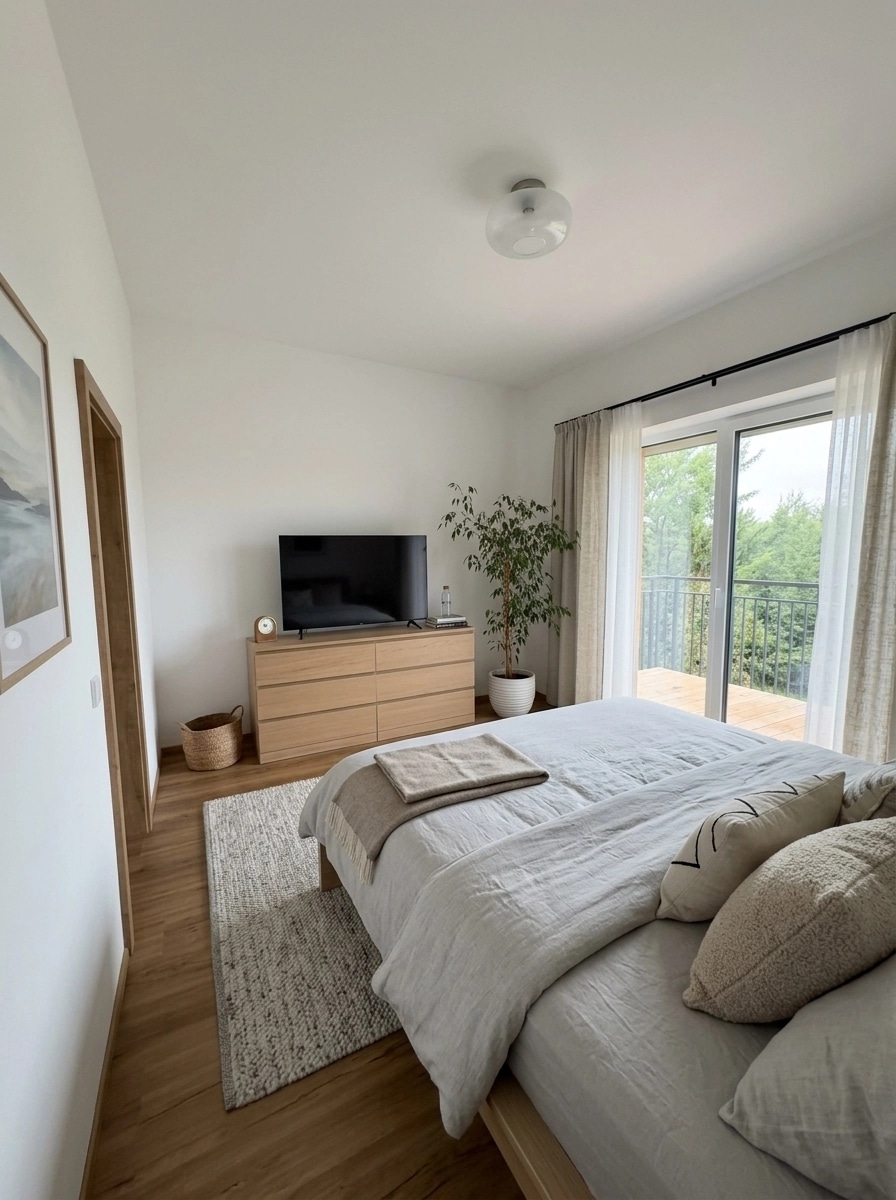 Scandinavian Bedroom design — interior photo by GenRoom AI