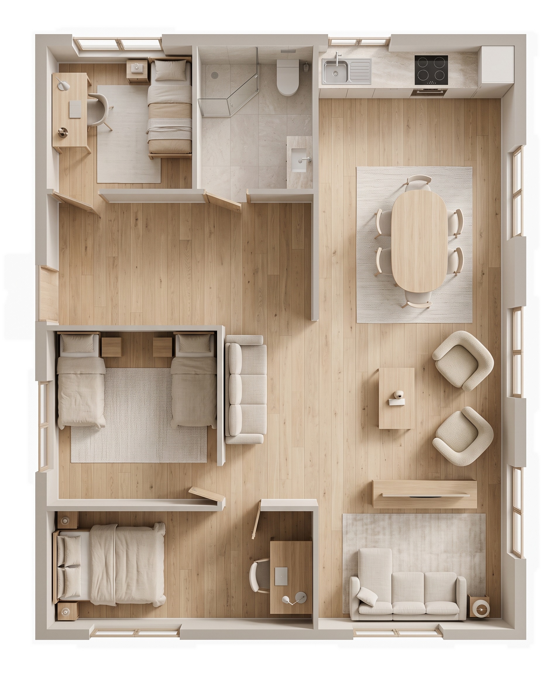Interior design in Minimalism style — Living Room by GenRoom AI