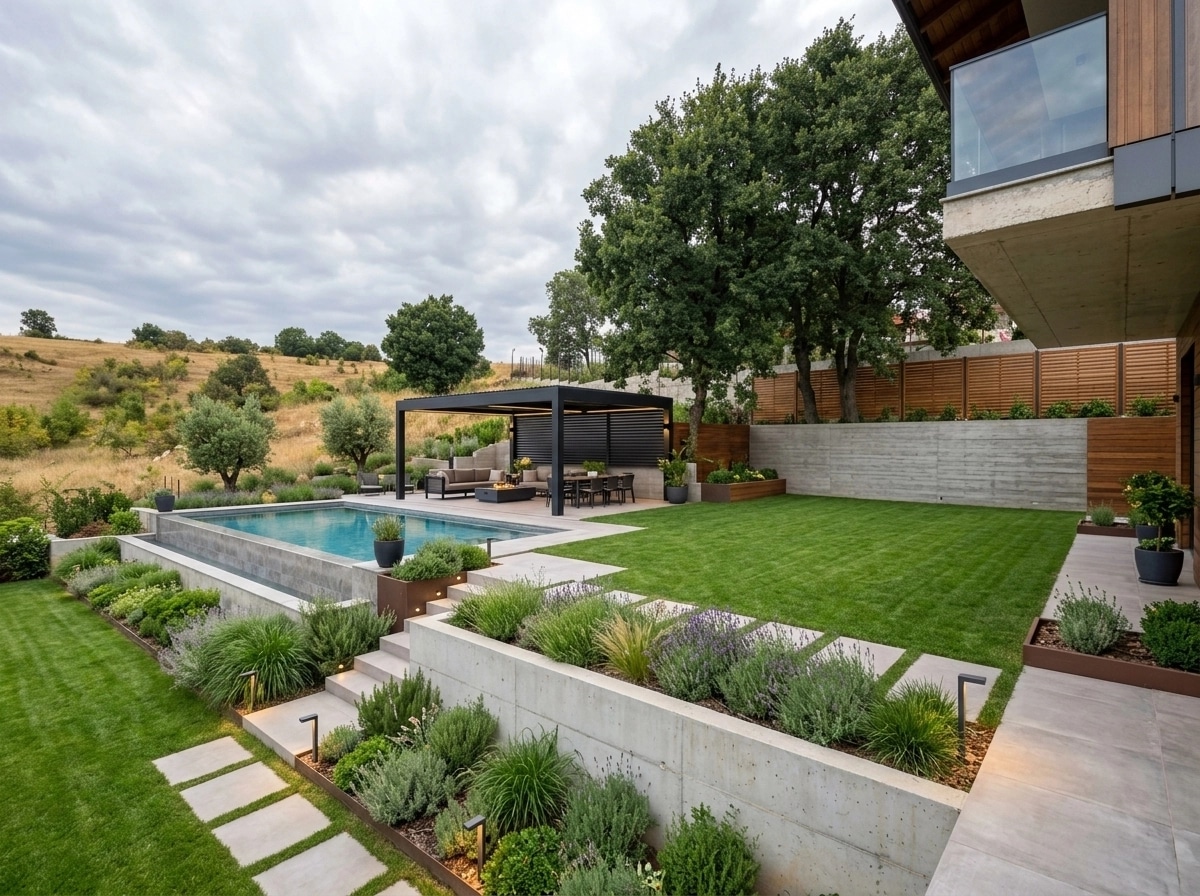 Landscape design in Contemporary Yard style — Yard by GenRoom AI