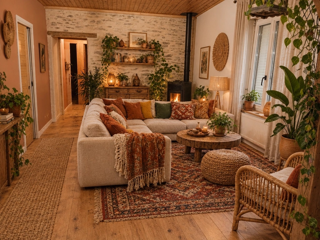 Interior design in Bohemian style — Living Room by GenRoom AI
