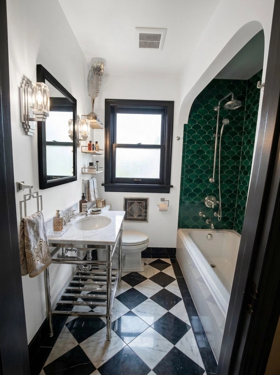 Design de interiores em estilo Art Deco — Banheiro por GenRoom AI