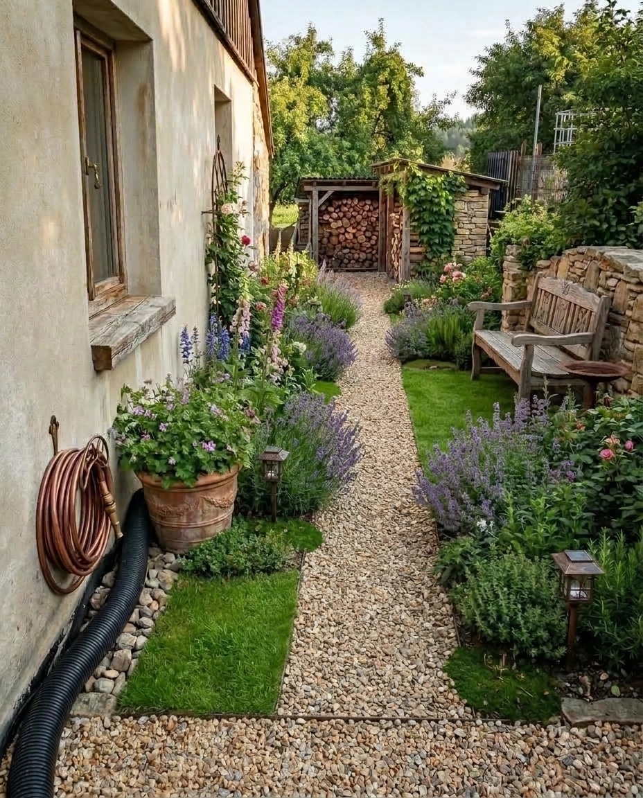 Diseño paisajístico en estilo Country Rustic Garden — Jardín por GenRoom AI