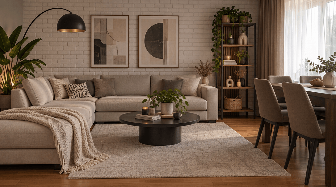 İç mekân tasarımı Contemporary stili — Oturma Odası GenRoom AI