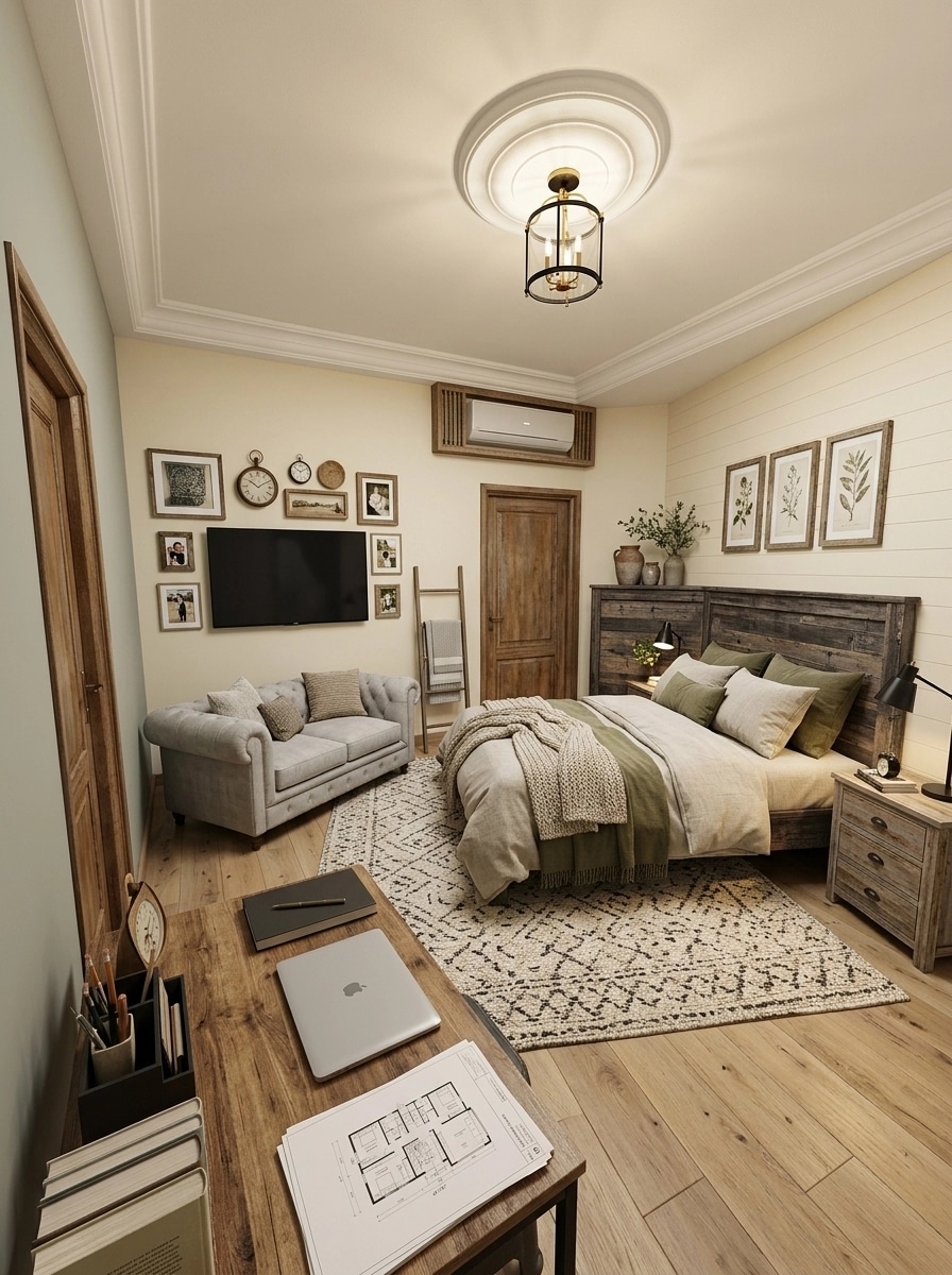 Interior design in Modern Farmhouse style — Bedroom by GenRoom AI