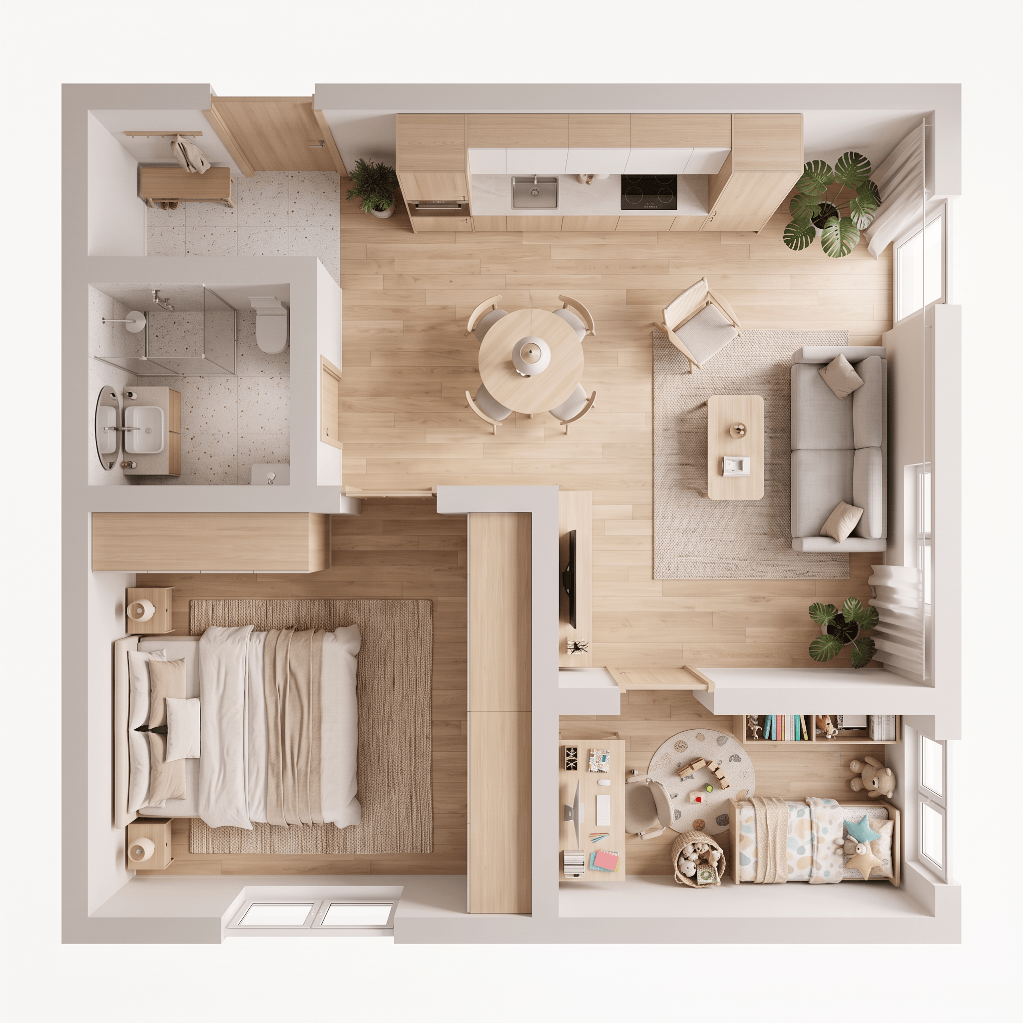Interior design in Scandinavian style — Living Room by GenRoom AI