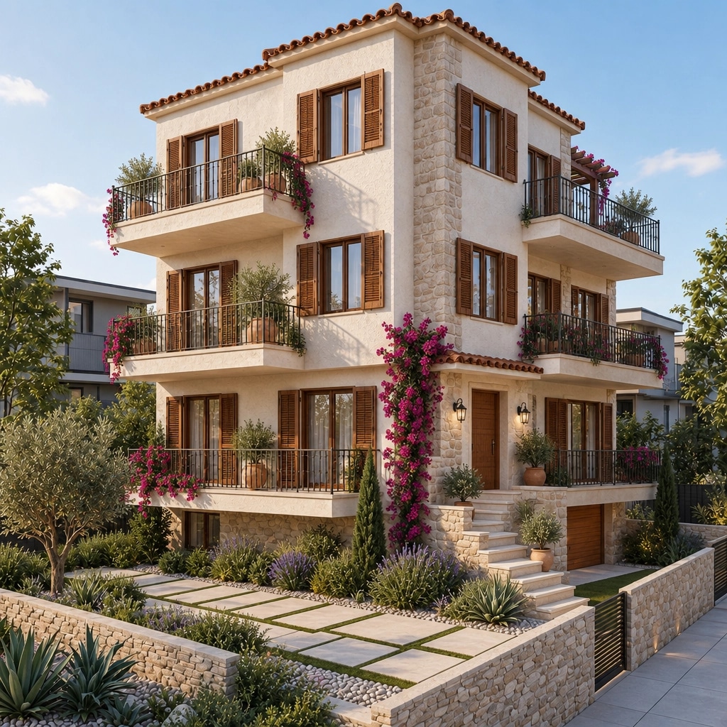 Mediterranean Facade Facade design — facade photo by GenRoom AI