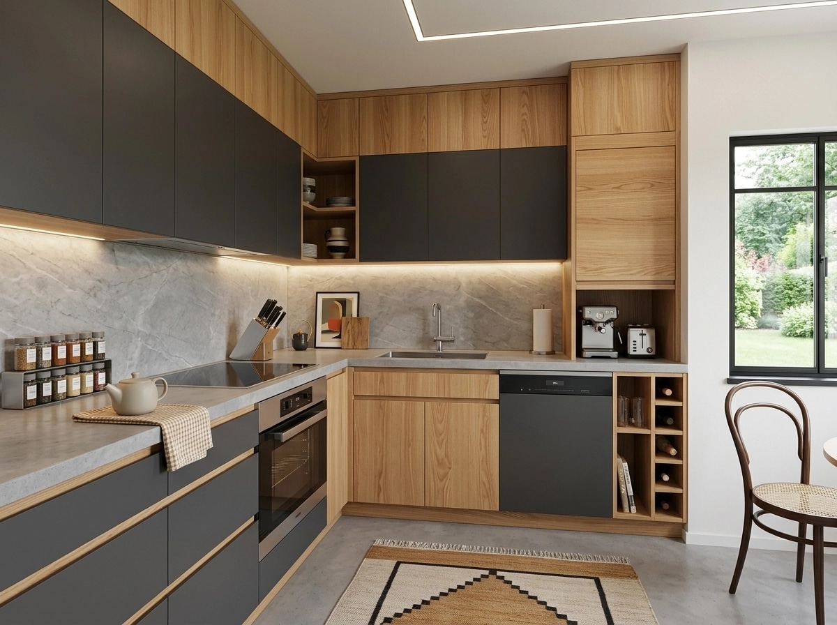 Kitchen interior in Bauhaus style — photo by GenRoom AI