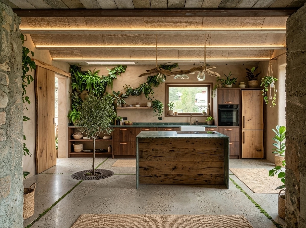 Biophilic Kitchen design — interior photo by GenRoom AI