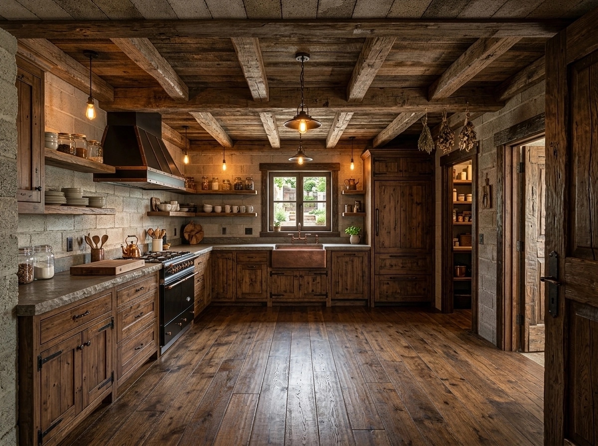 Kitchen interior in Rustic style — photo by GenRoom AI