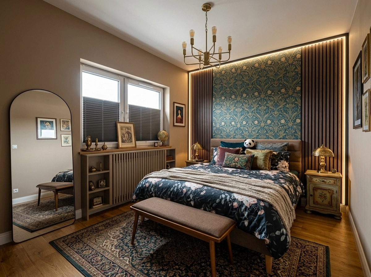 Design d'interni in stile Eclectic — Camera da letto di GenRoom AI