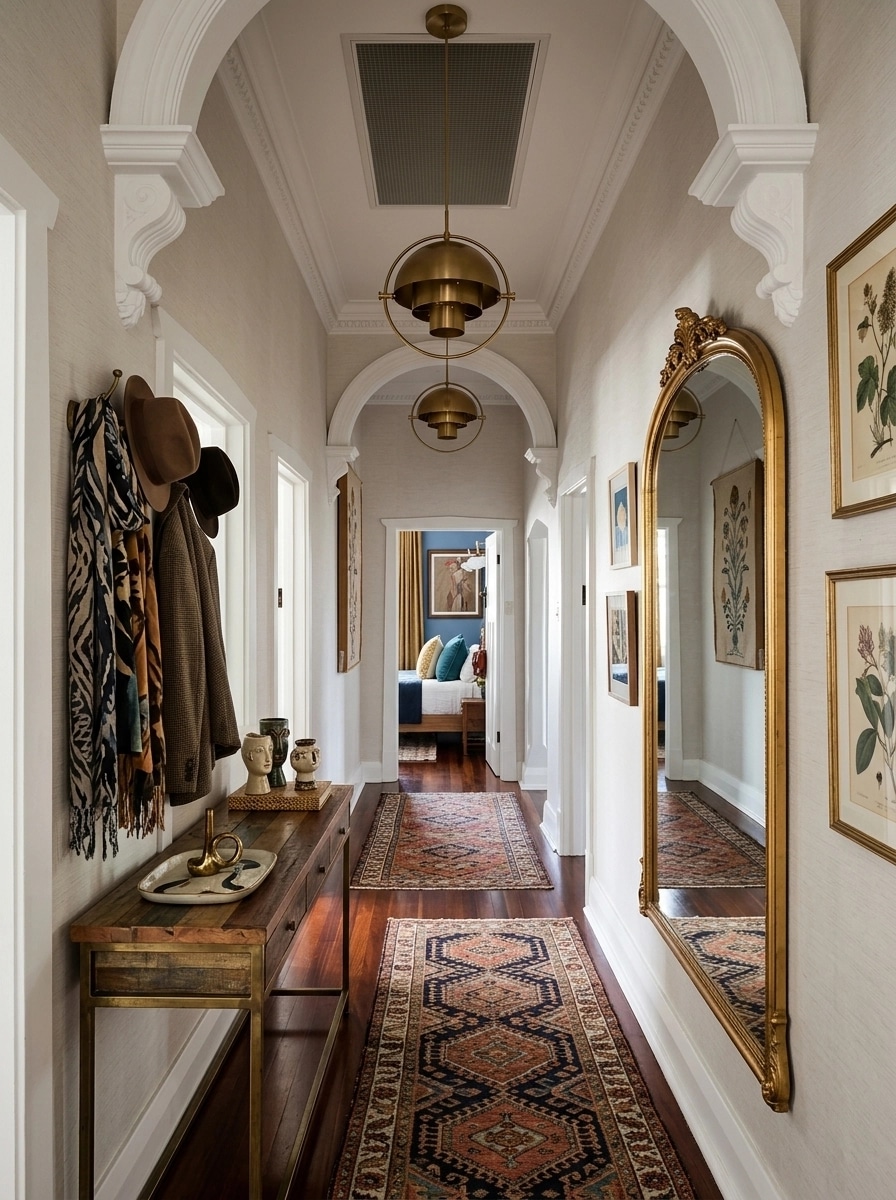Hallway interior in Eclectic style — photo by GenRoom AI
