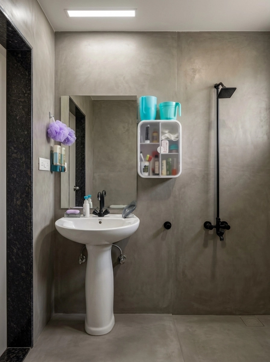 Bathroom interior in Minimalism style — photo by GenRoom AI