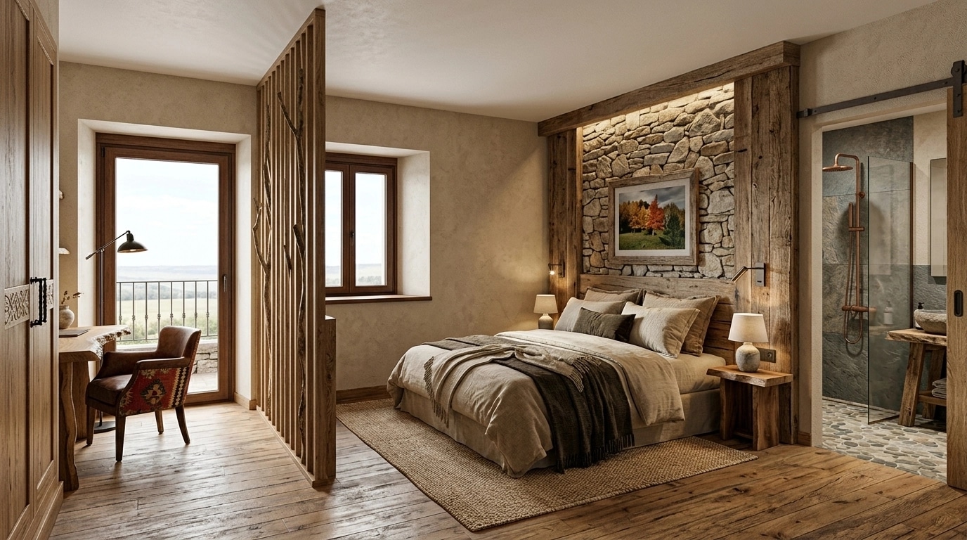 Rustic Bedroom design — interior photo by GenRoom AI