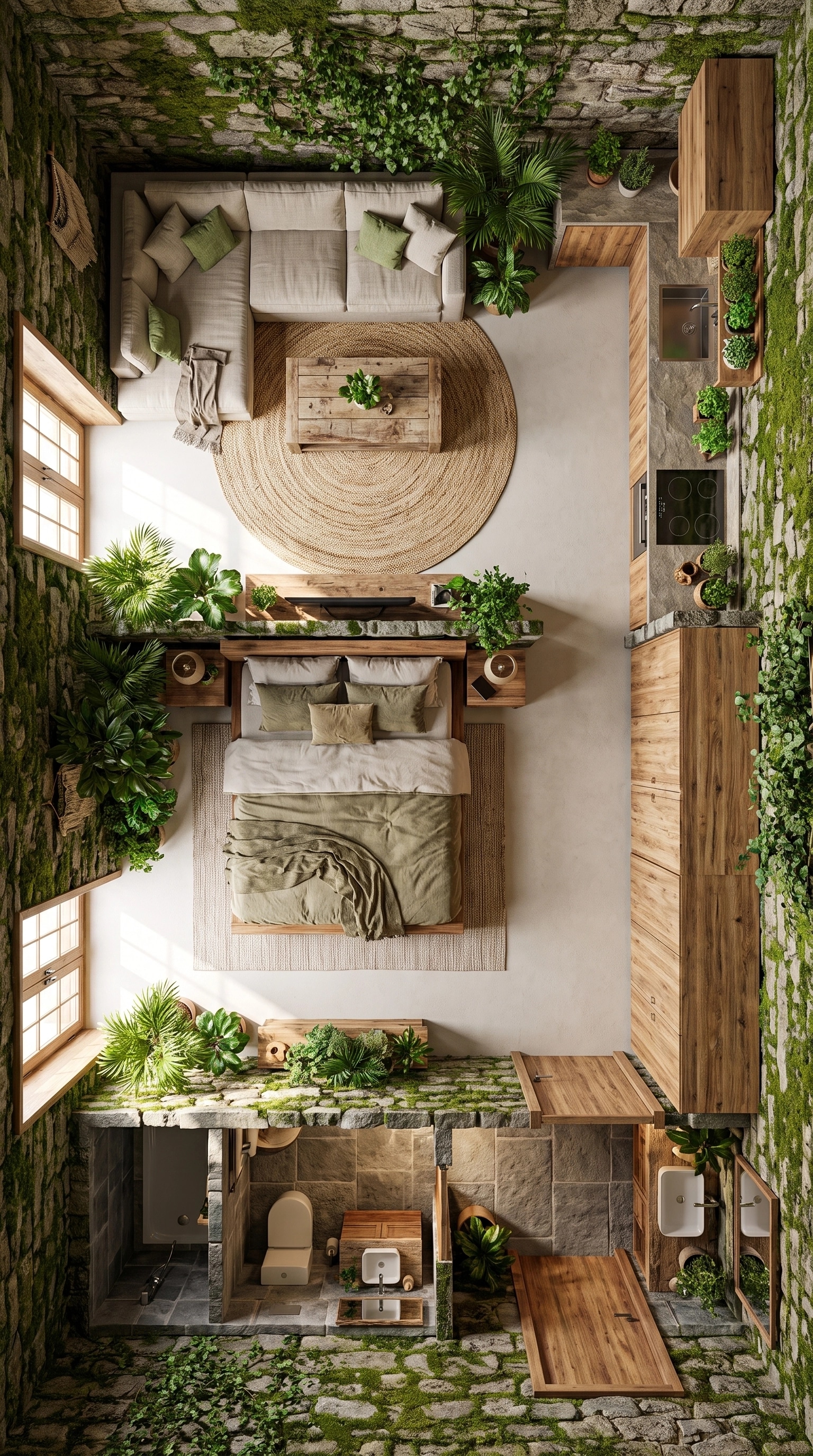 Interior design in Biophilic style — Living Room by GenRoom AI