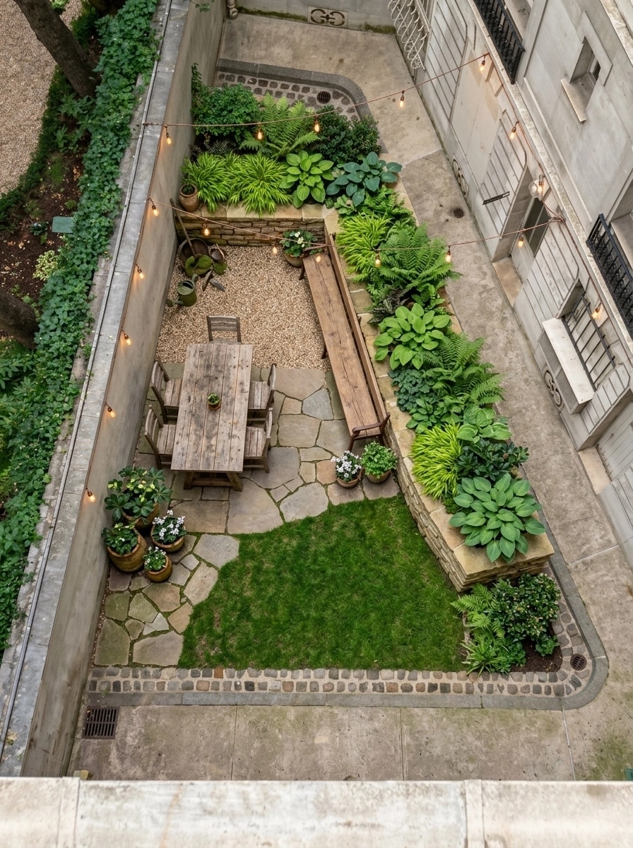 Diseño paisajístico en estilo Country Rustic Garden — Jardín por GenRoom AI