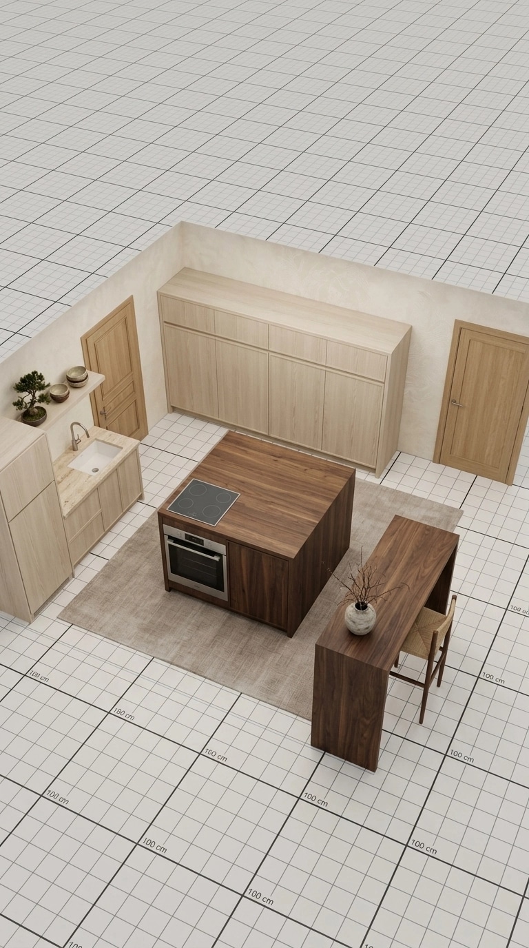 Kitchen interior in Japandi style — photo by GenRoom AI