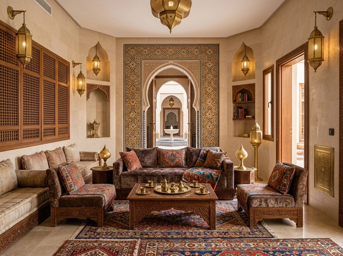 Interior design in Arabian / Moroccan style — Living Room by GenRoom AI