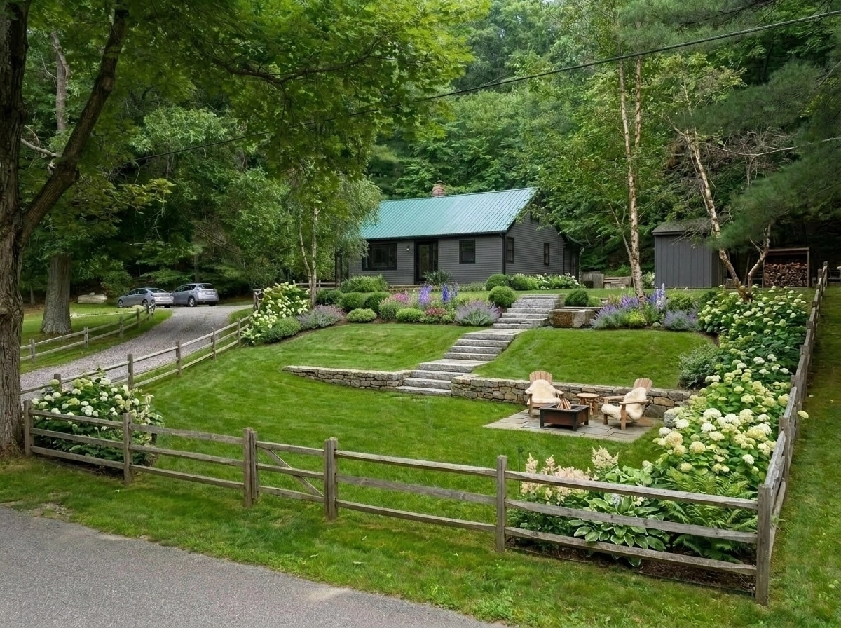 Landscape design in Scandinavian Garden style — Yard by GenRoom AI