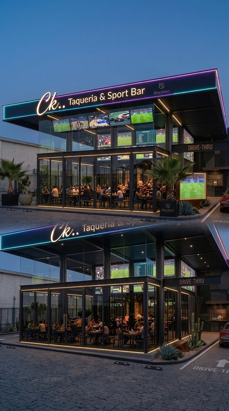 Facade design in Blacktec Facade style — Facade by GenRoom AI
